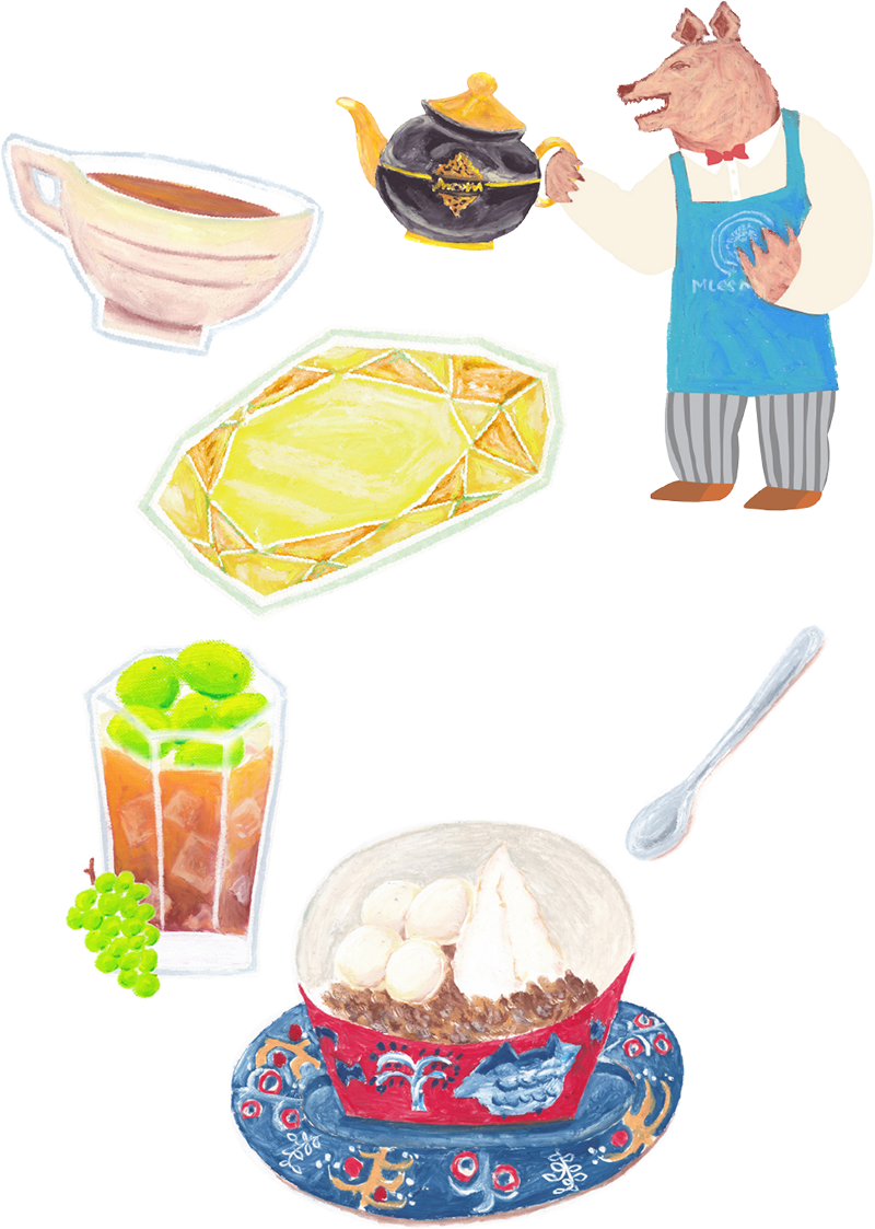 フルーツティー デザート 紅茶 イラスト おしゃれ