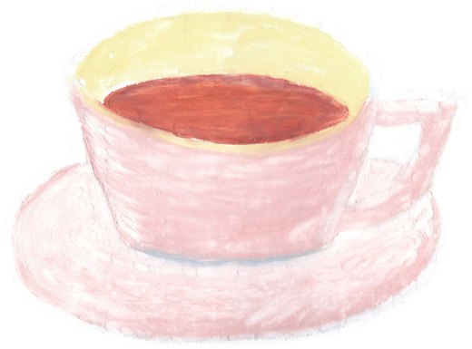 ホットストレートティー イラスト